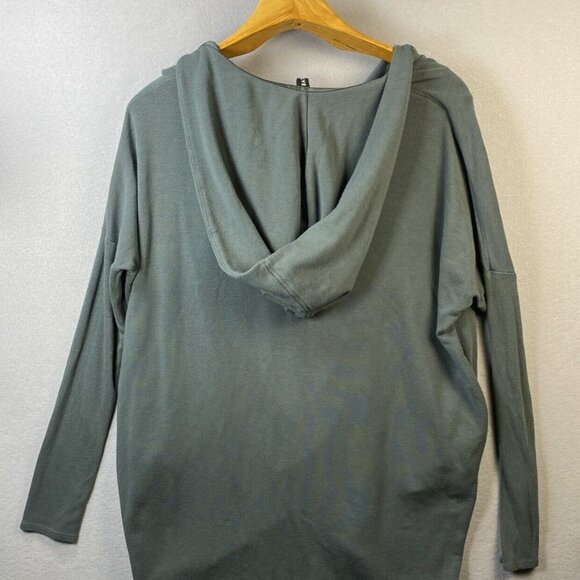 Athleta Purana Wrap Sweatshirt Womens S Oversized Olive Green Hoodie Trendy Cozy - Picture 10 of 11